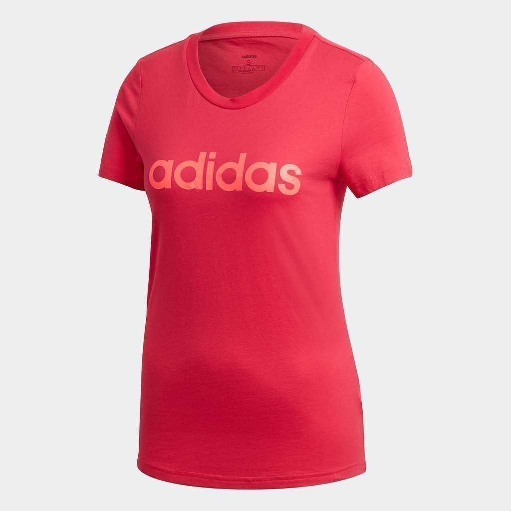 adidas ไลฟ์สไตล์ เสื้อยืด Essentials Linear ผู้หญิง สีชมพู GD2930
