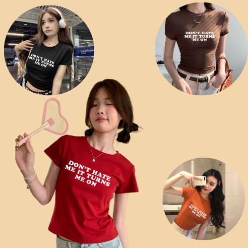 138-1 เสื้อยืดคอกลมแฟชั่น ใส่สบายระบายอากาศได้ดี เสื้อผ้าเเฟชั่น  เสื้อยืดคอกลมทรงสลิมฟิต