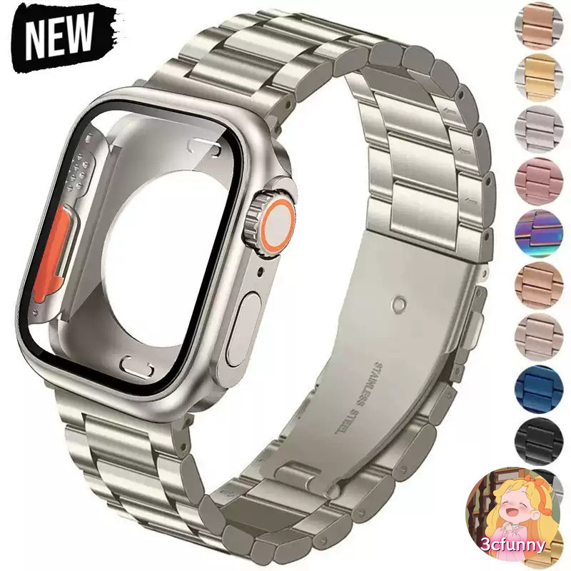 เปลี่ยนเคสอัลตร้า+วงดนตรีสําหรับ แอปเปิล ดู 46มม.42มม.44มม.45มม.41มม.40มม.โลหะสายสแตนเลสสําหรับ ฉันดู ชุด11 10 9 8 7 6 กับ 5 4