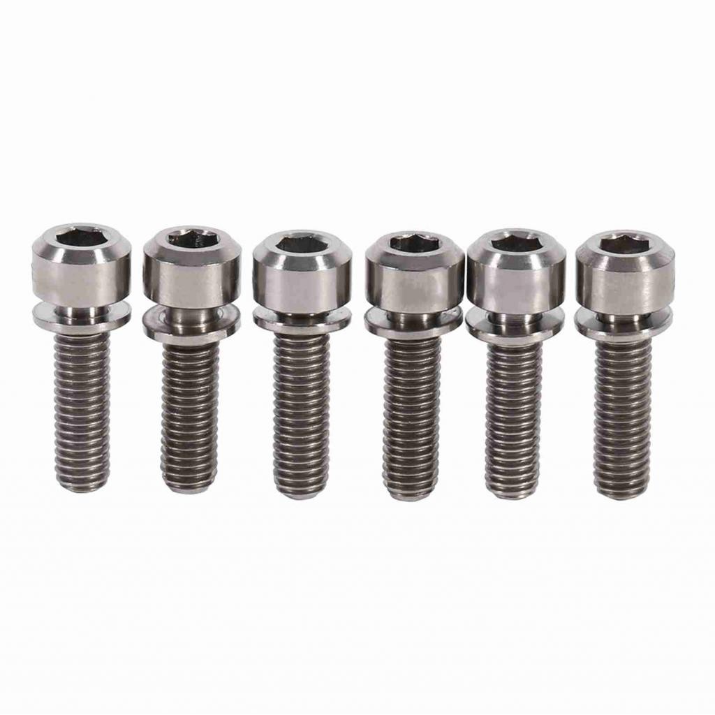 Cloudshop จักรยานสลักเกลียว M5 18 Stem Cycle Bolt 6pcs โลหะผสม x 18 มม.สกรูเครื่องซักผ้าชุดสําหรับ y