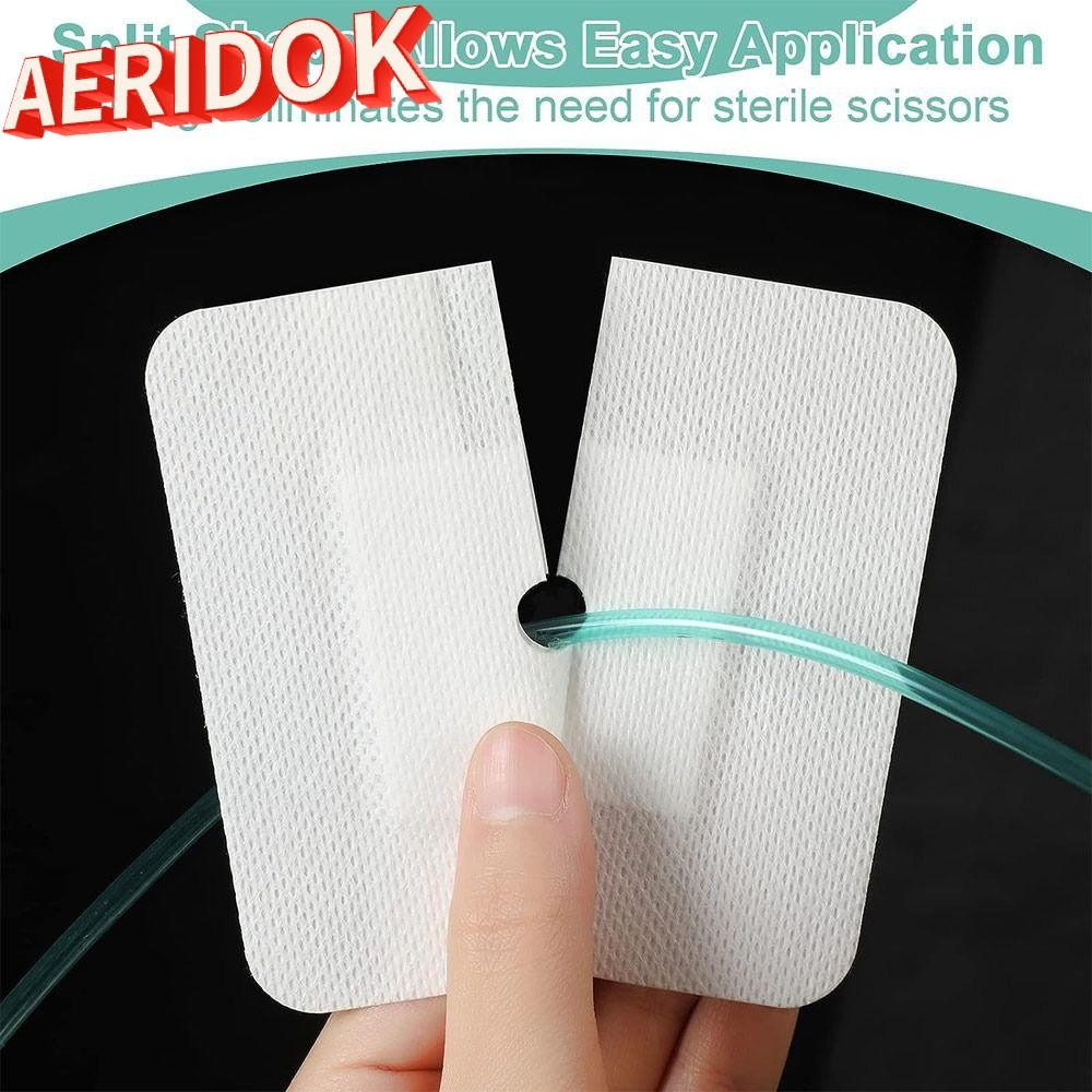 AERIDOK 10 ชิ้น Feeding Tube Pad, Gtube Supplies อุปกรณ์ไตเทียม Chest Catheter Cover, ทนทาน Peritone