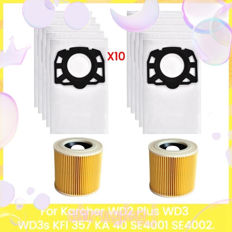 ถุงกรองอะไหล่สําหรับ WD2 Plus WD3 WD3s KFI 357 SE4001 SE4002 KA 40 เครื่องดูดฝุ่น 2.863-314.0 chruyk