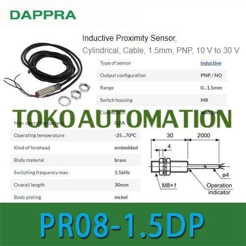 PR08-1.5DP PR081.5DP PR08 1.5DP PR08-1.5DP PNP Proximity sensor PL19 - Dappra JIE27