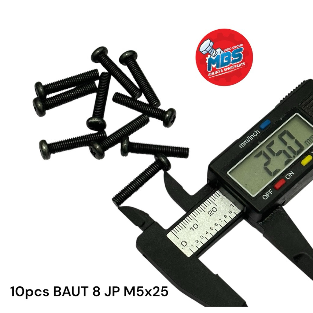 ต้นฉบับขายส่ง 10 ชิ้น 8 JP BOLTS 2.5 ซม.LENGTH M8X25 STEEL BOLTS MOTORCYCLE รถ BOLTS