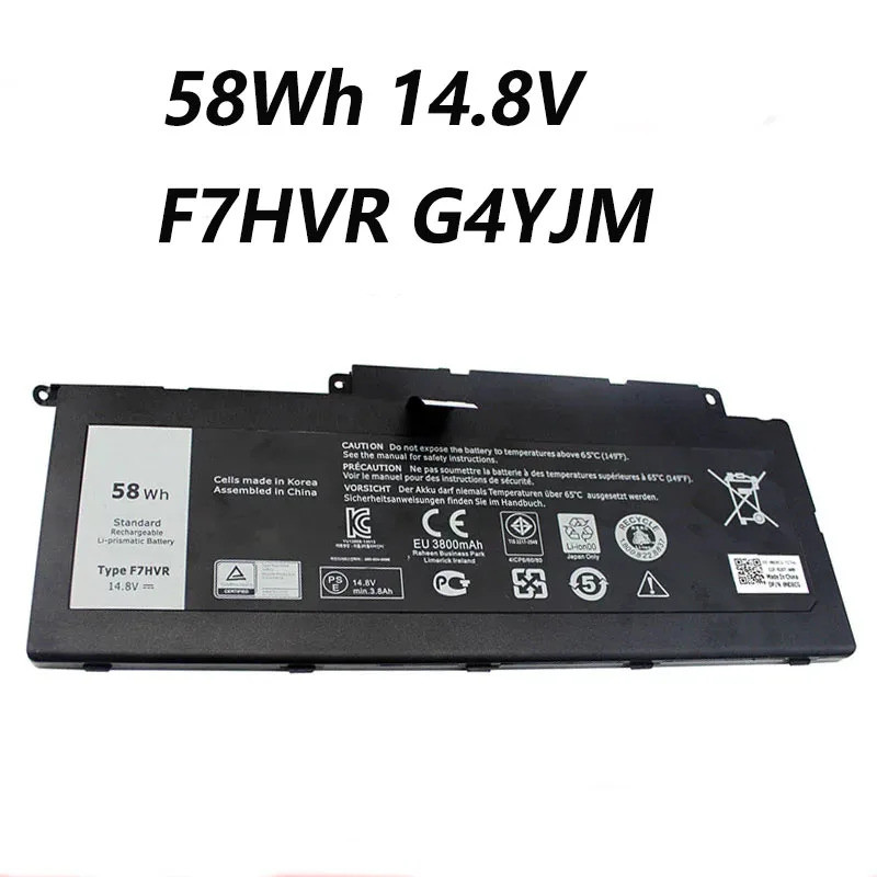 F7HVR G4YJM 062VNH T2T3J 58Wh 14.8V แบตเตอรี่แล็ปท็อปสําหรับ Dell Inspiron 15 15r 5545 7537 17 7737 
