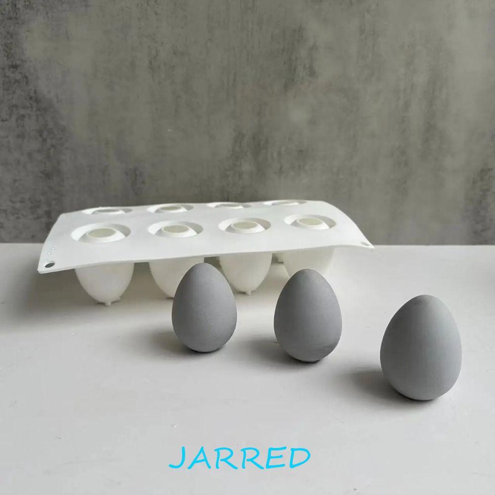 JARRED แม่พิมพ์ไข่อีสเตอร์, แม่พิมพ์ซิลิโคนแบบใช้ซ้ําได้ไร้กลิ่น, แม่พิมพ์เค้ก 8 หลุมไข่ซิลิโคนเกรดอาหาร Mould ทําอาหาร