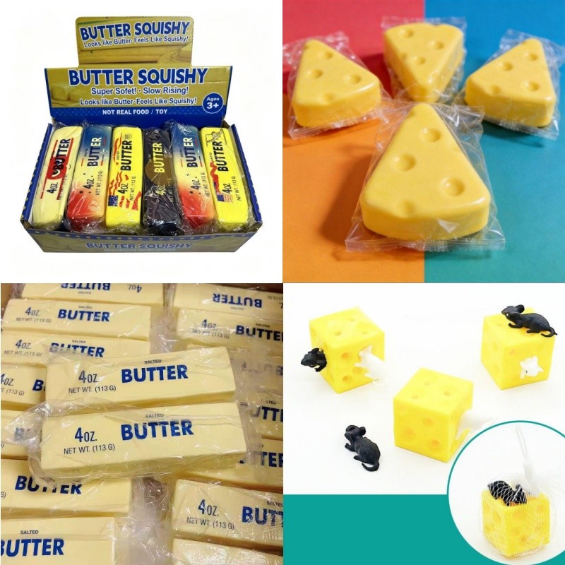 Multi สไตล์ปลอม Butter Bar บีบ Vent ของเล่นสําหรับเด็กความวิตกกังวล Release และอาหารการถ่ายภาพ Props