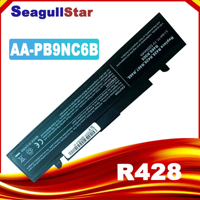 SeagullStar แบตเตอรี่แล็ปท็อปสําหรับ Samsung RV515 RV515E RV515I RV518 RV518E RV518I AA-PB9NS6B AA-P