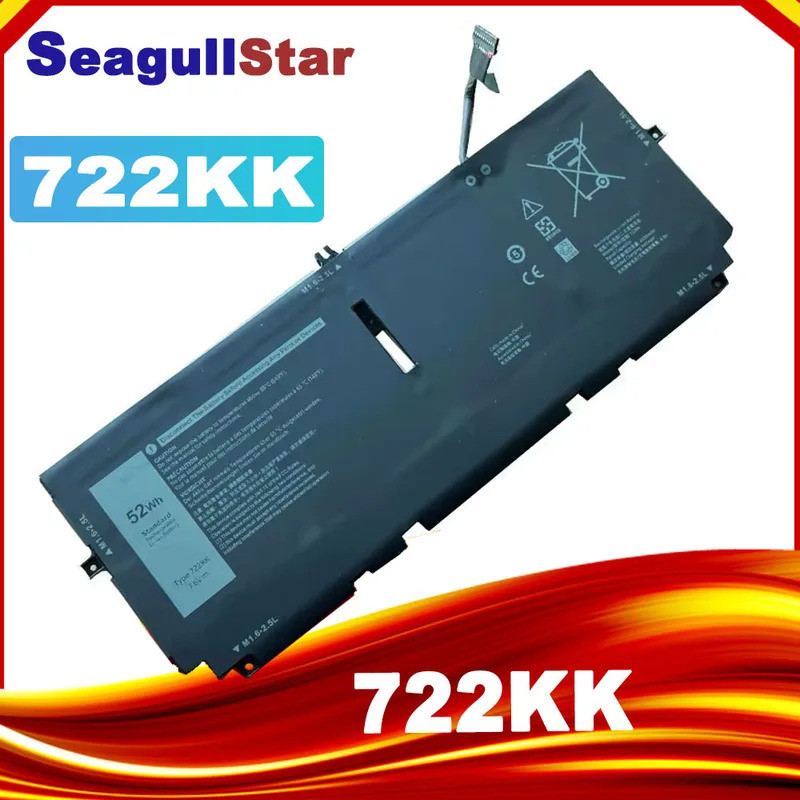 ใหม่ 722KK 2XXFW WN0N0 แบตเตอรี่แล็ปท็อปสําหรับ Dell XPS 13 9310 9300 FP86V P117G001 P117G002