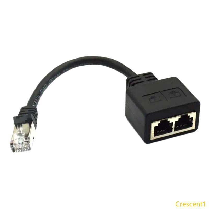 Crescent1 RJ45 Ethernet Cable Splitter เครือข่ายอะแดปเตอร์สาย Ethernet Splitter 1 ถึง 2 สําหรับ LAN 