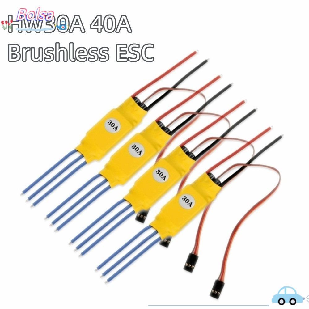 BOLSA ตัวควบคุมความเร็วอิเล็กทรอนิกส์, HW30A 40A หัวกล้วย ESC แบบไม่มีแปรง, ปลั๊ก T ฟังก์ชั่น BEC ใช้งานง่าย Mini Quadcopter ESC สําหรับ FPV F450 สําหรับเฮลิคอปเตอร์ RC