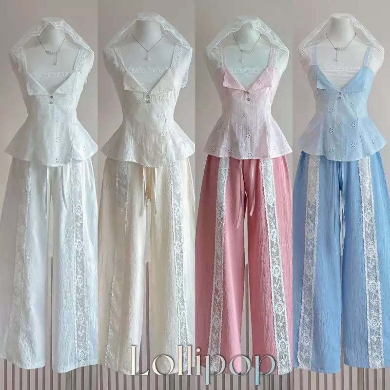 Lollipop look เสื้อสายเดี่ยว กางเกงขายาว (มีขายแยก)