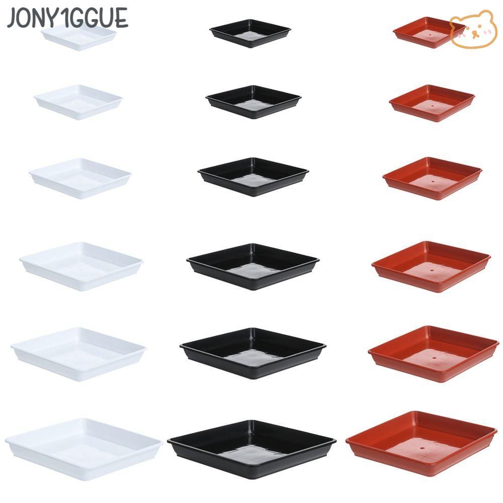 JONY1GGUE 1 ชิ้นพืชจานรองทนทานสวนสี่เหลี่ยมถาดพลาสติกจานรอง