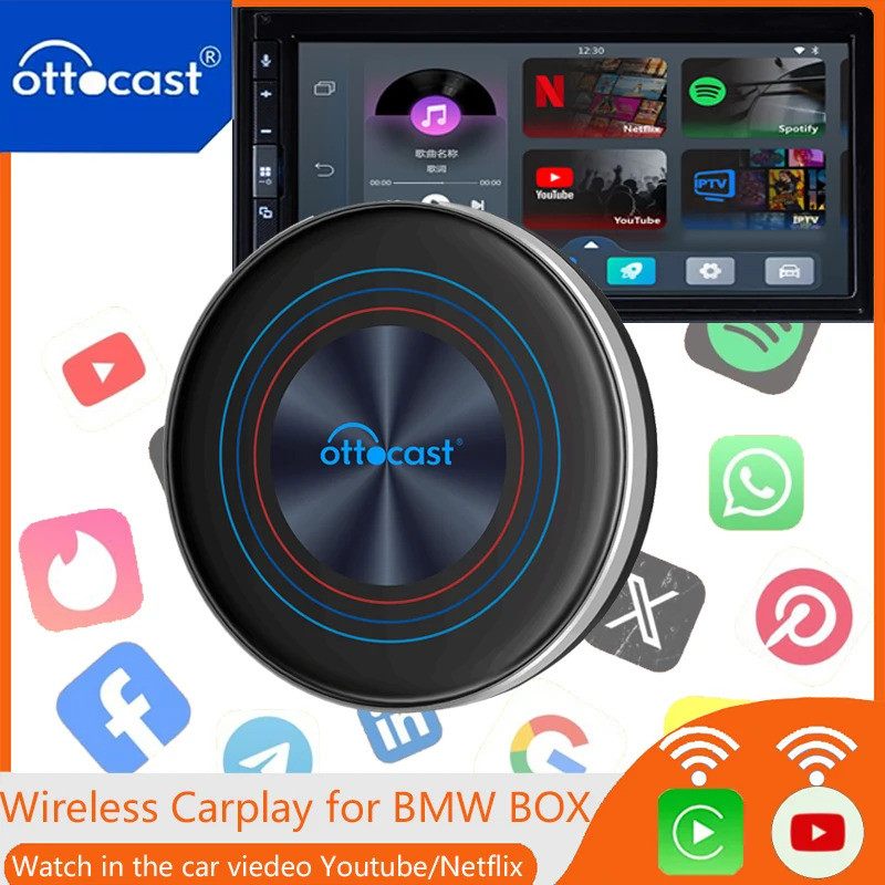 Ottocast i3 Ai Box Wireless Carplay Adapter Android 13 Netflix Youtube IPTV Video Box สําหรับ BMW แล