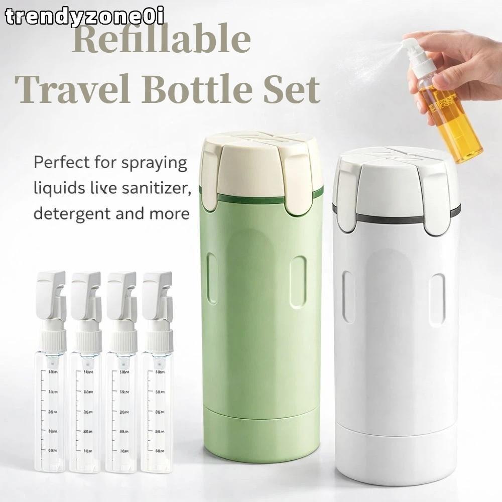 TRENDYZONE0I Travel Sub-bottling Wash Care Set, Leak-Proof Portable Toiletries Bottle Set, 4-in-1 Pu