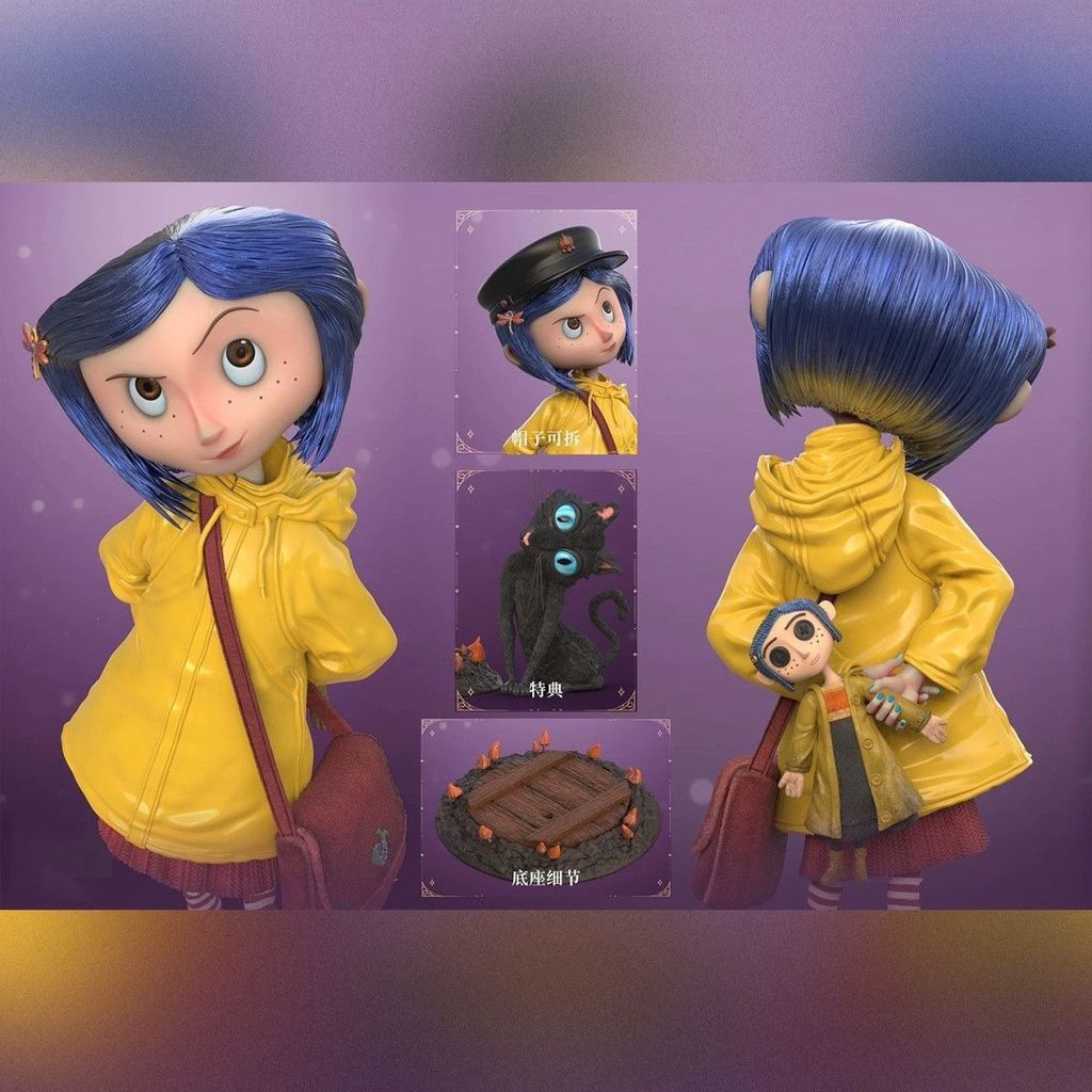 Coraline 20 ซม.Wybie รูปปั้นรูปสะสม - ภาพยนตร์อะนิเมะตุ๊กตาตกแต่งโต๊ะ, ของขวัญสําหรับแฟนๆ