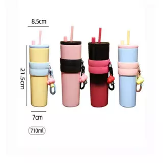 Zeblu 316 ถ้วยกาแฟสแตนเลส 710ml แก้วน้ําฉนวนสูญญากาศพร้อมฟางแก้วเดินทางรั่วซึมสําหรับเครื่องดื่มร้อนและเย็นสํานักงาน lu