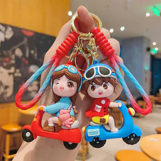 พวงกุญแจคู่รักการ์ตูนน่ารัก ห้อยกุญแจรถมอเตอร์ไซค์ รถยนต์ ได้ทั้งชาย-หญิง ของขวัญวันวาเลนไทน์