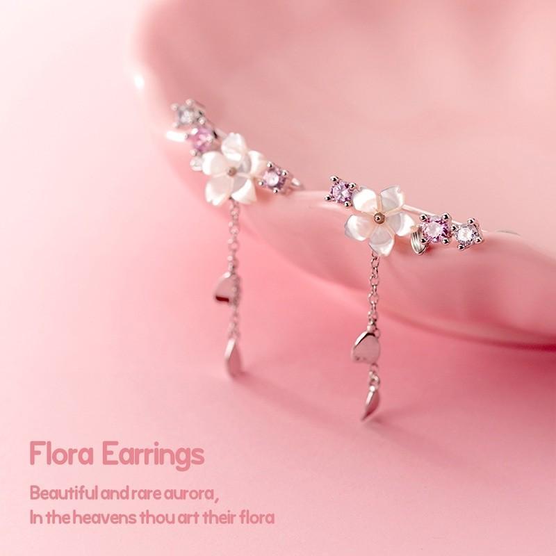 Flora Earrings ต่างหูเงินแท้ S925 [MERCELO]