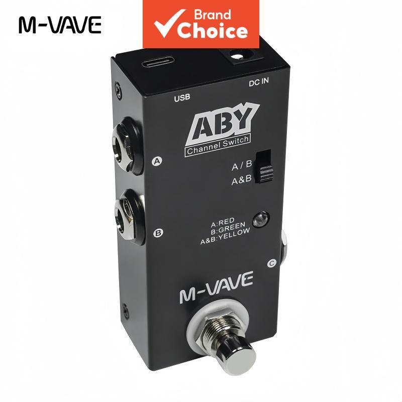 สวิตช์ AB แบบ True Bypass สําหรับกีตาร์และเบสขนาดเล็ก M-VAVE ABY สวิตช์เลือกช่องสัญญาณ ABY สําหรับอุปกรณ์เสริมเครื่องดนตรี