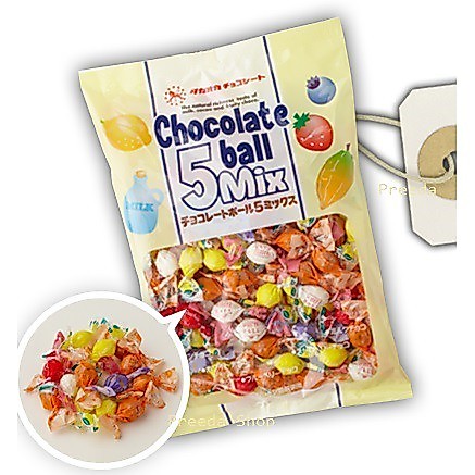 ( ลดราคา ) Takaoka Chocolate Ball 5 MixFruit ช็อกโกแลตบอล เม็ดจิ๋ว รสผลไม้ จากญี่ปุ่น140g ช็อคโกแลต รสผลไม้รวม