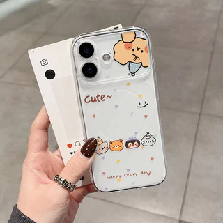For iPhone เคสไอโฟน หมีน้อยสีเหลือง 11 12 13 14 15 16 17 PLUS B4PRO MAX X XS เปลือกที่เรียบง่าย MAX XR 7/8PLUS