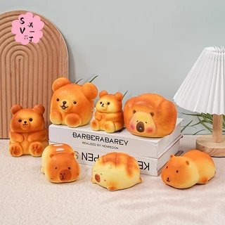 ของเล่นหยิกขนมปังหมี Capybaras - PU บรรเทาความเครียด Rebound ช้าสําหรับผู้ใหญ่เด็ก