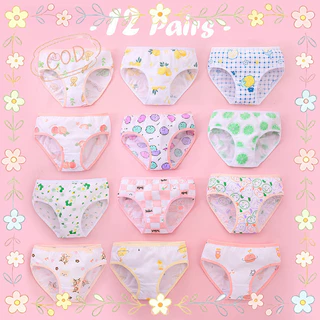 กทม. จัดส่งกางเกงในเด็กผู้หญิง 12 ชิ้น 2-13 ขวบ กางเกงในผ้าคอตตอนเก่า กางเกงในลายน่ารักสําหรับเด็ก