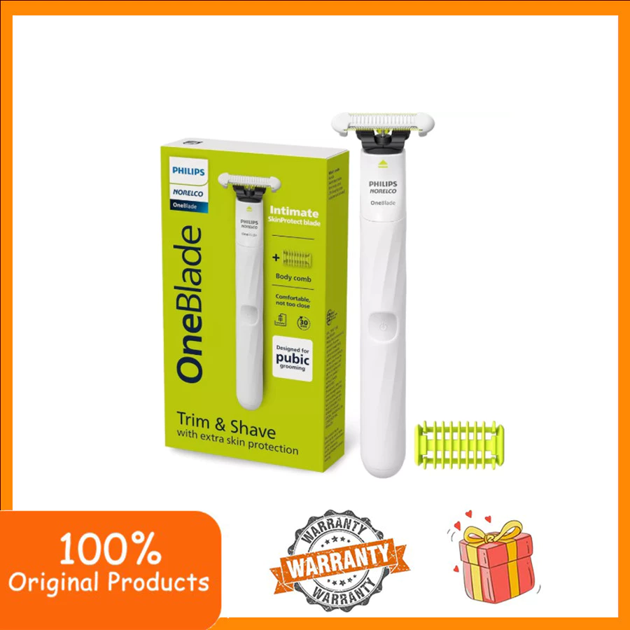 Intimate Groomer Philips OneBlade QP1924/70 SkinProtect Trim Shave 3mm หวี IPX7 เปียกแห้ง รักแร้จุดซ่อนเร้นผิวแพ้ง่าย