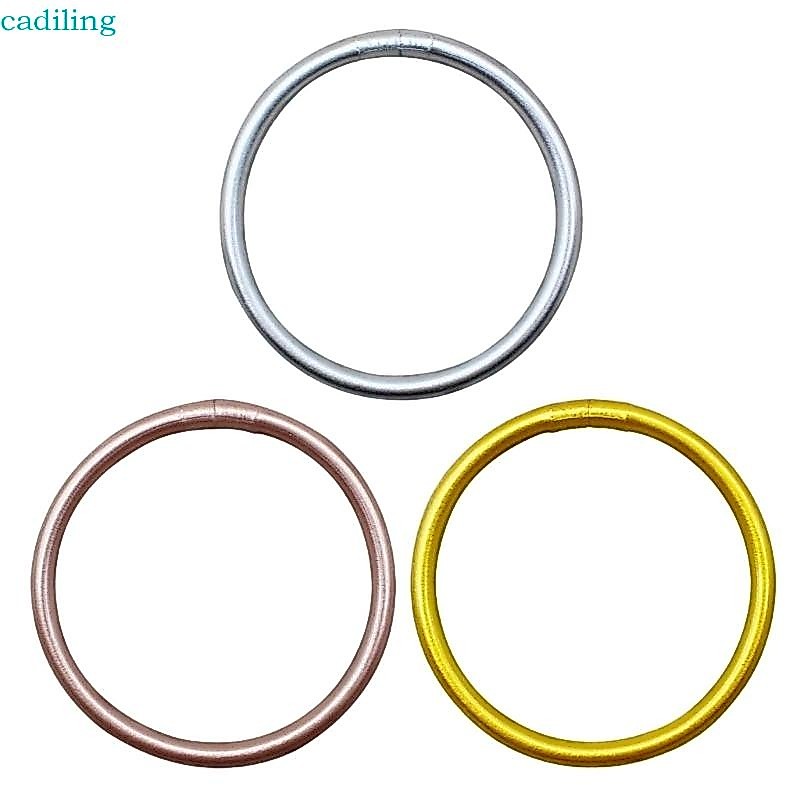 Cadiling สร้อยข้อมือซิลิโคนซ้อนพลาสติกฟอยล์สีทองเหมาะสําหรับสุภาพสตรีและเด็กหญิง