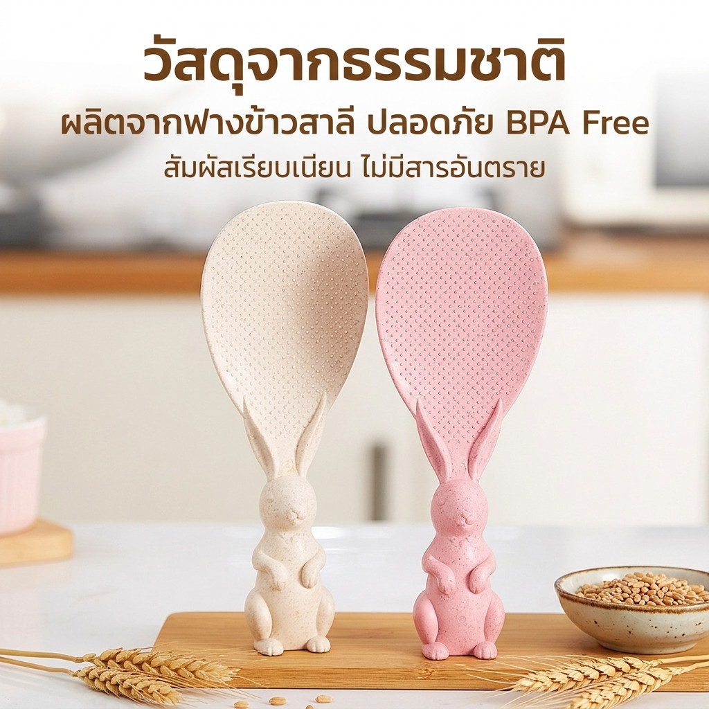 🔥พร้อมส่งในไทย✨ช้อน ทัพพีตักข้าว สีพาสเทล รุ่นคลาสสิค อย่างดี วัสดุปลอดภัย ฟางข้าวสาลี ข้าวไม่ติดทัพพี ทัพพี