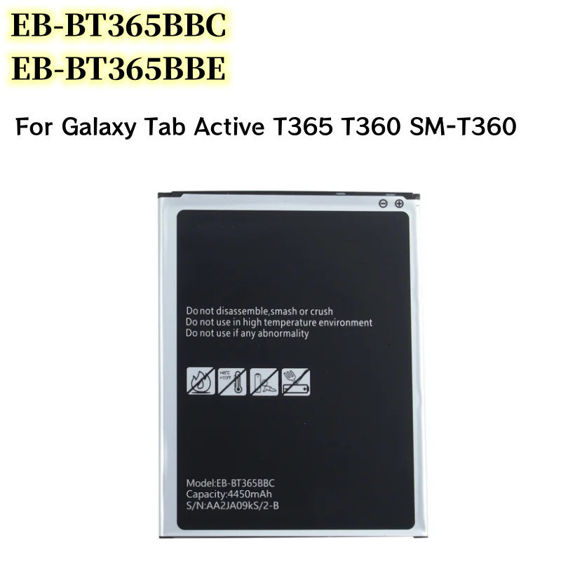 EB-BT365BBC เปลี่ยนแบตเตอรี่แท็บเล็ตสําหรับ Galaxy Tab Active T365 T360 SM-T360 EB-BT365BBE 4450mAh