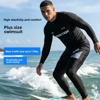 Oversize Men Summer Relaxed Fit Fast-Drying Plus Size Casual Swim Top & Shorts Set