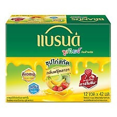 แบรนด์จูเนียร์ซุปไก่สกัด สูตร อัลฟ่าพลัส กลิ่นฟรุ๊ตลาวา 42 มล. x 12 ขวด
