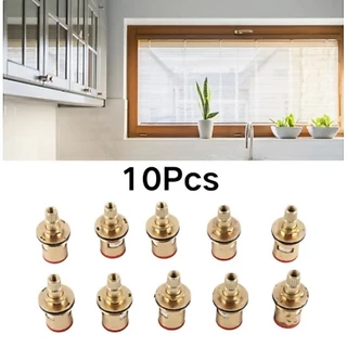 หัวแกน faucet 10 ชิ้น แกนวาล์วทองเหลือง ซีรามิกคอร์ทน อะไหล่ก๊อกน้ำ อุปกรณ์ซ่อมก๊อกครัวและห้องน้ำ