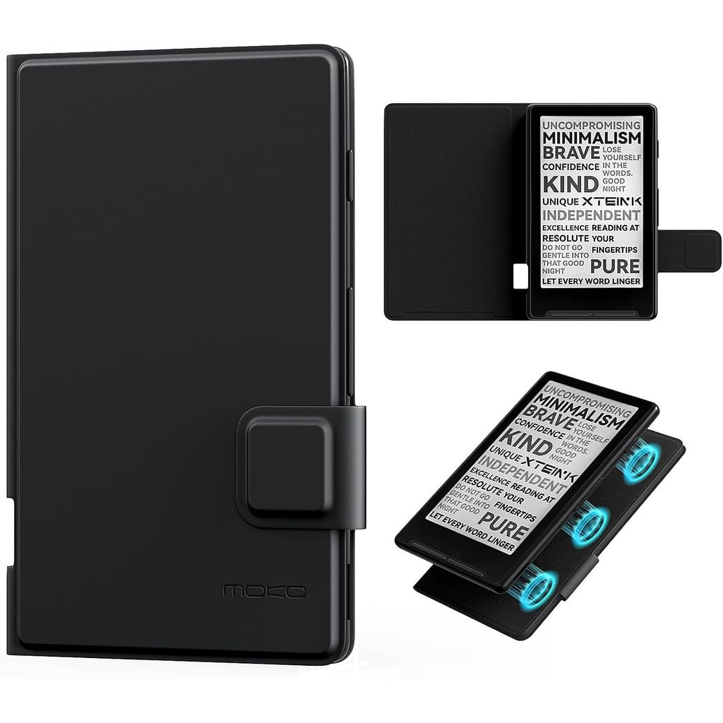 MoKo PU หนังแม่เหล็กฝาครอบป้องกันสําหรับ 4.3 "XTEINK X4 eReader น้ําหนักเบาเป็นพิเศษพร้อมเข็มกลัดแม่เหล็กที่ปลอดภัย