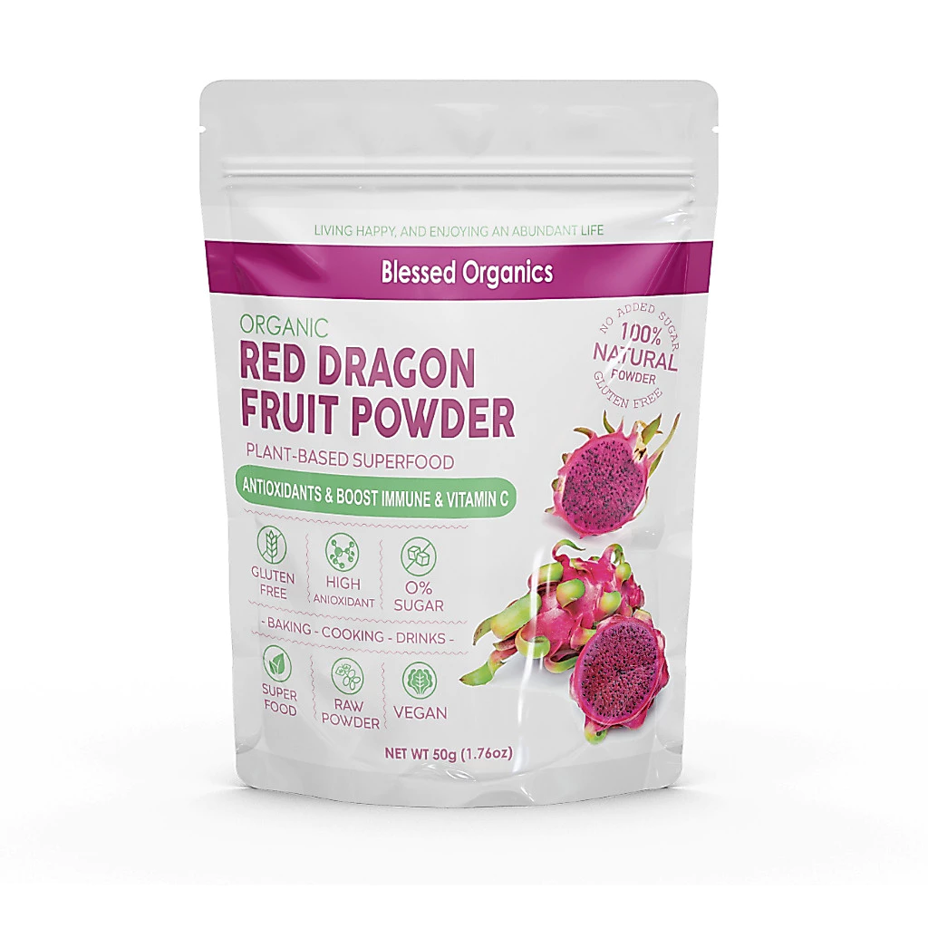 Red Dragon fruit ผงแก้วมังกรสีแดง ออแกนิค100% ผลไม้สีแดง ประโยชน์รอบด้าน