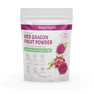 Red Dragon fruit ผงแก้วมังกรสีแดง ออแกนิค100% ผลไม้สีแดง ประโยชน์รอบด้าน