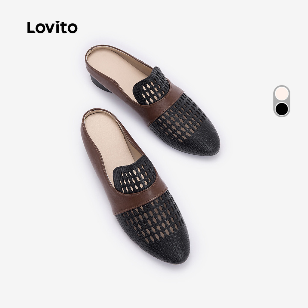 Lovito  รองเท้าลําลองผู้หญิงแบบกลวง Mary Janes สําหรับผู้หญิง LFAS6021
