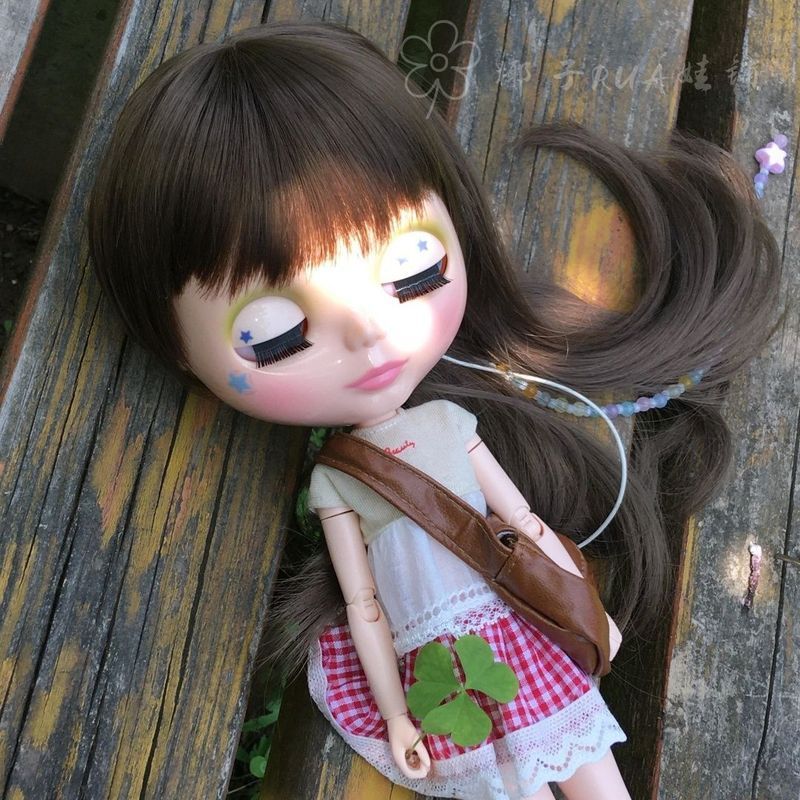 วิกผมผ้าขนาดเล็ก Gazi น้องสาวเด็กใช้ผมหยาบ bjd วิกผม Girlfish Big Head Dot ผมหยิก Qbaby วิกผม