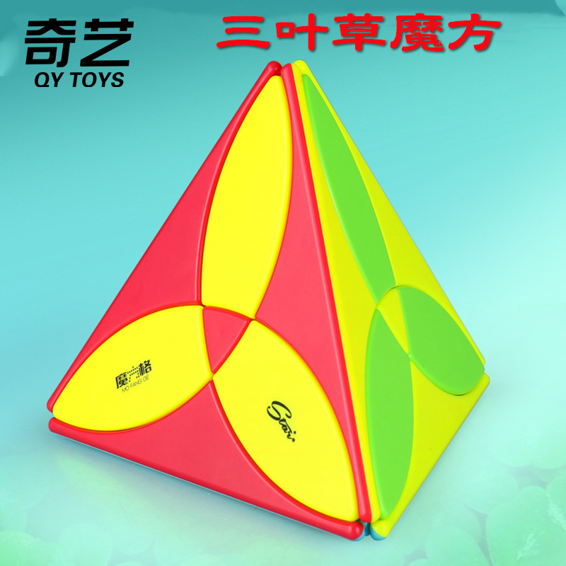Qiyi Clover Pyramid Rubiks Cube Second-Order Deformation Alien Rubiks Cube Rubiks Cube ของเล่นเพื่อก