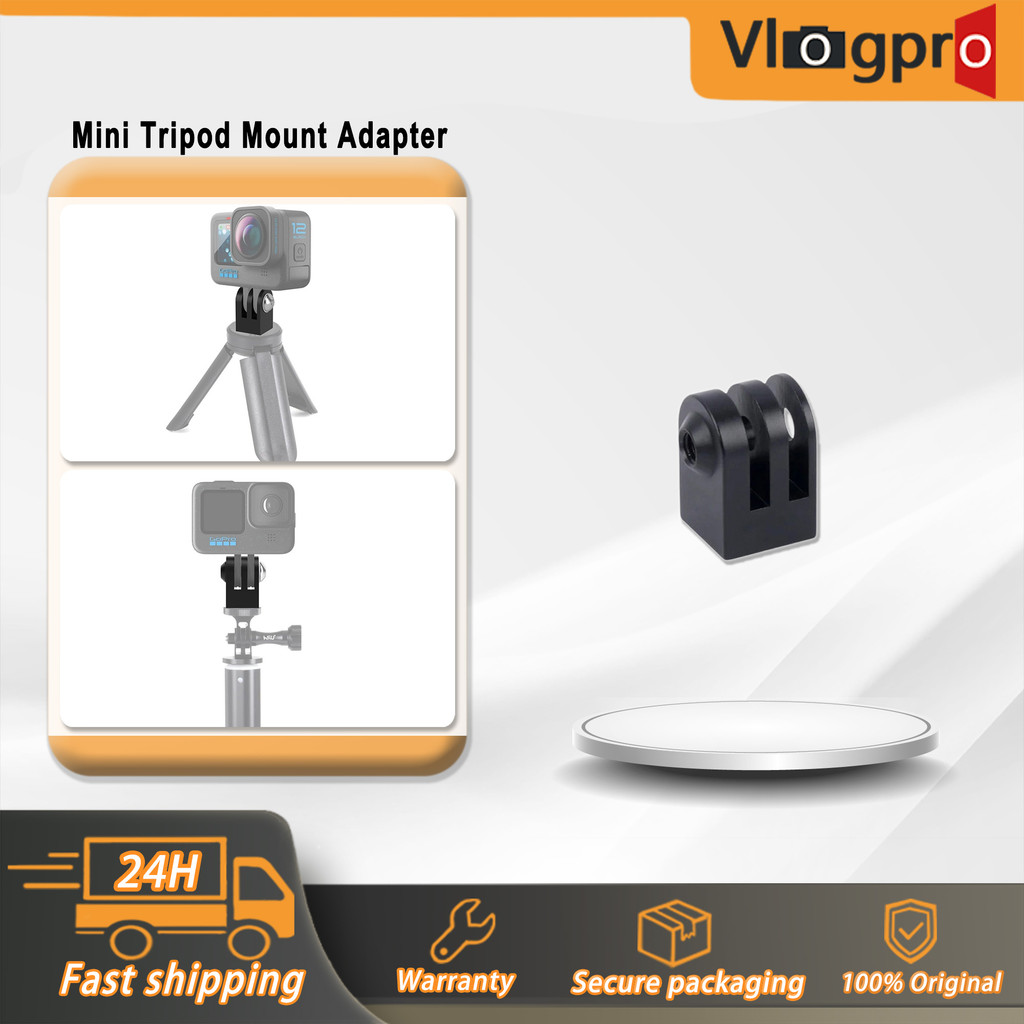VLOGPRO อลูมิเนียมอัลลอยด์ GoPro Mini ขาตั้งกล้อง Mount Adapter พร้อมรูสกรู 1/4 “-20 สําหรับ GoPro Hero 13/12/11/10/9/8/7/6