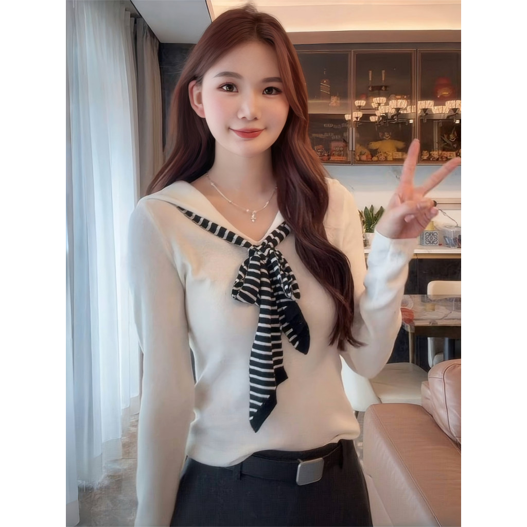 sculptor sweater sweater set ลายผ้าคลุมไหล่กันหนาวบางปลอมสำหรับฤดูใบไม้ผลิและฤดูใบไม้ร่วง