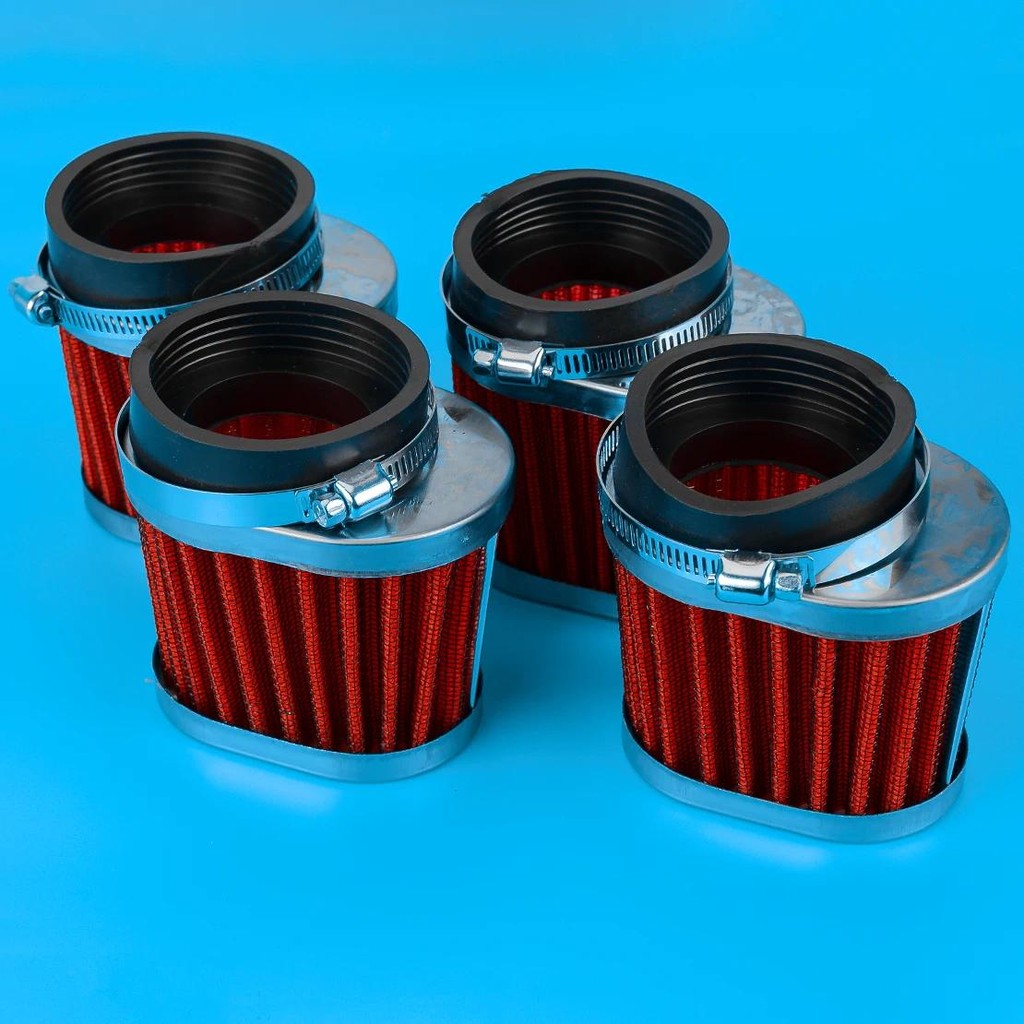 DWCX 4 ชิ้น 54 มิลลิเมตรคาร์บูเรเตอร์รูปไข่ Pod เครื่องดูดฝุ่นตัวกรอง Fit สําหรับ Honda CB650 CB750 