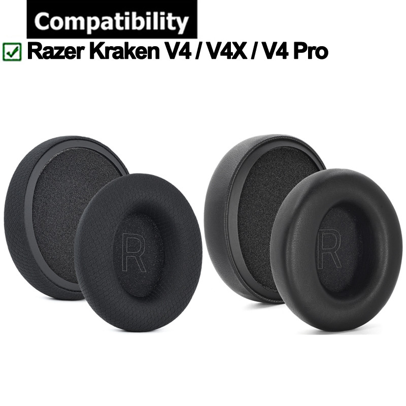 1 คู่แผ่นรองหูฟังสําหรับ Razer Kraken V4 / V4X / V4Pro หูฟังเบาะฟองน้ํา Earmuffs