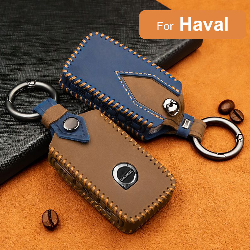 ปลอกหุ้มเคสกุญแจรถหนัง Crazy-horse สําหรับ Volvo