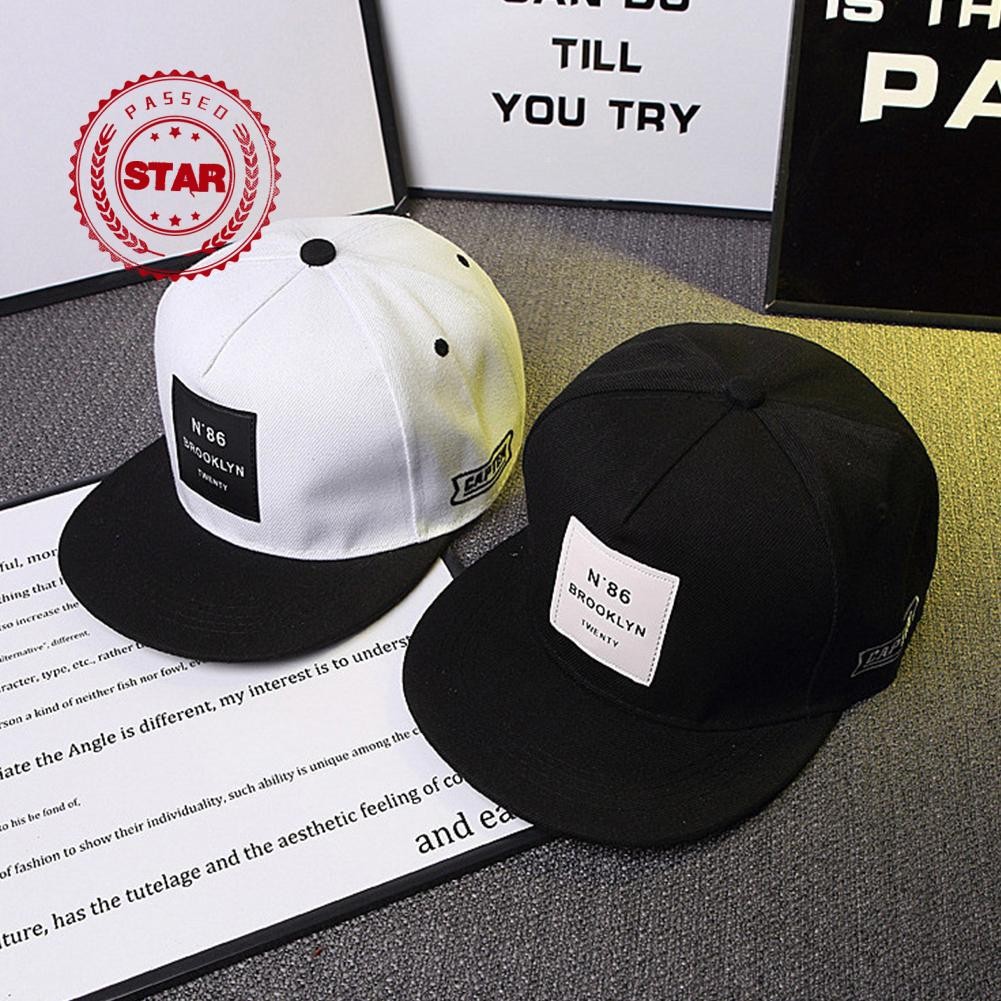 ผู้ชาย Brooklyn ตัวอักษรสีทึบ Patch เบสบอลหมวกสะโพก Casual Retro เบสบอลหมวก Hop B2r4