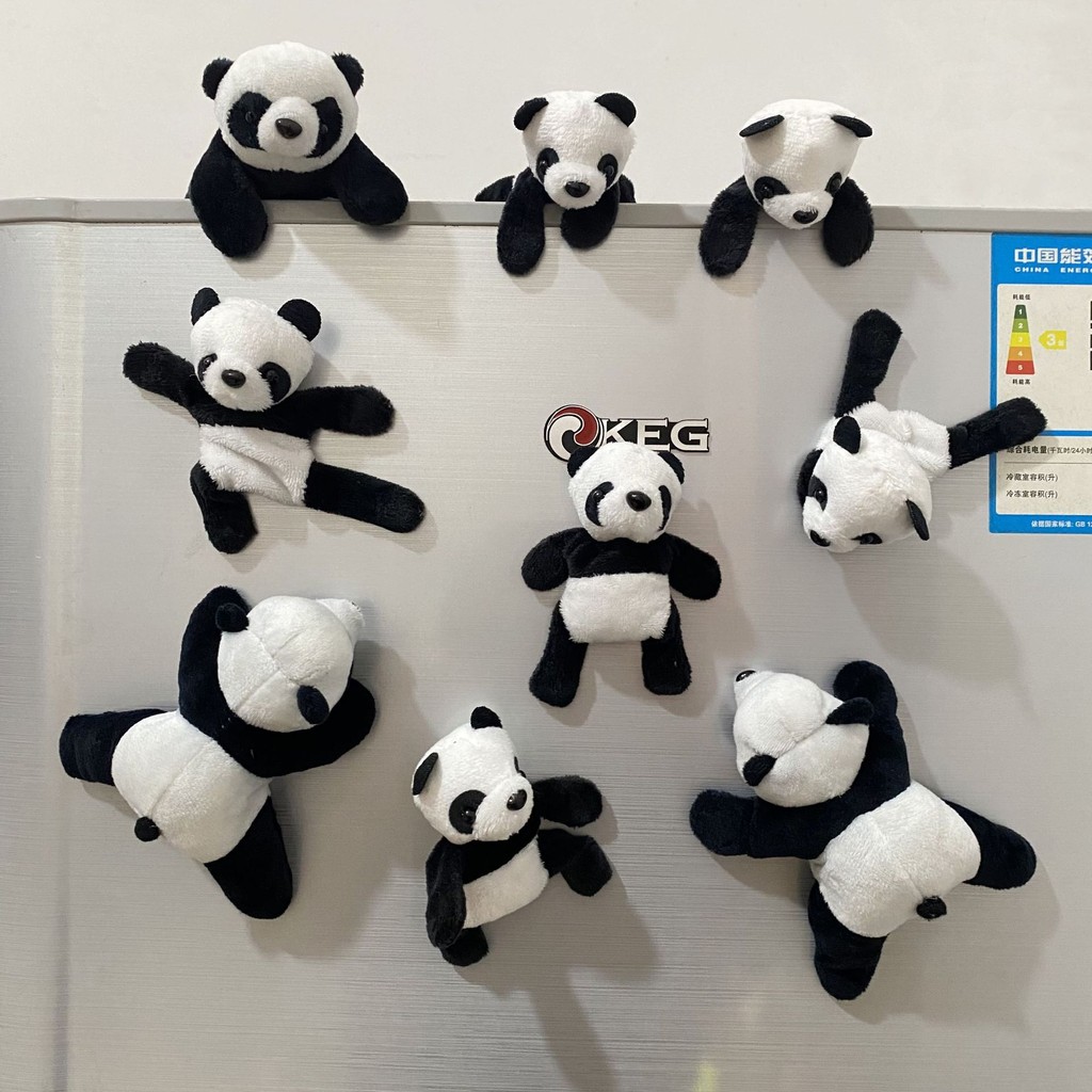 1ชิ้นน่ารักนุ่มตุ๊กตาแพนด้าแม่เหล็กตู้เย็นสติกเกอร์สัตว์การ์ตูนสติ๊กเกอร์ติดผนังของเล่นเด็กของที่ระลึกของขวัญตกแต่งบ้าน