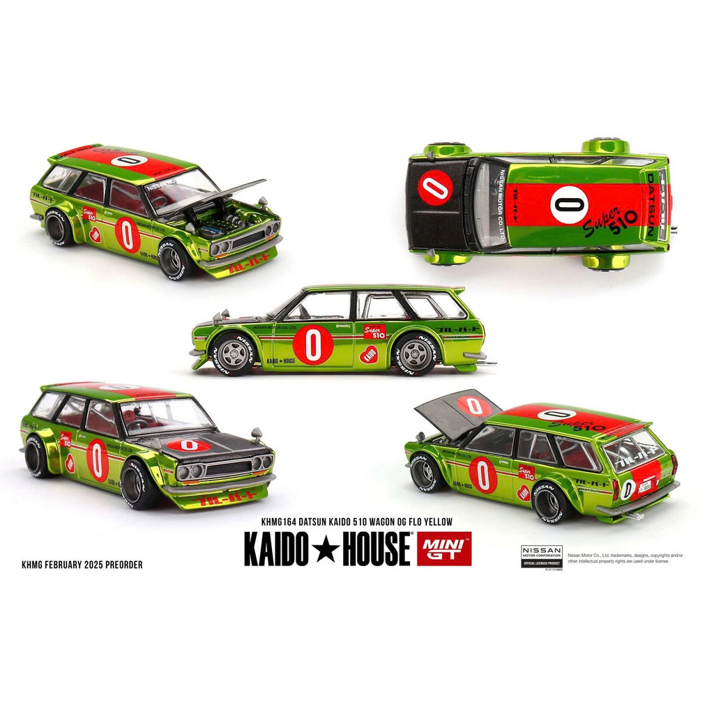 รถ Kaido House รุ่น KHMG164 Datsun 510 Wagon Kaido 0G Flo สีเหลือง