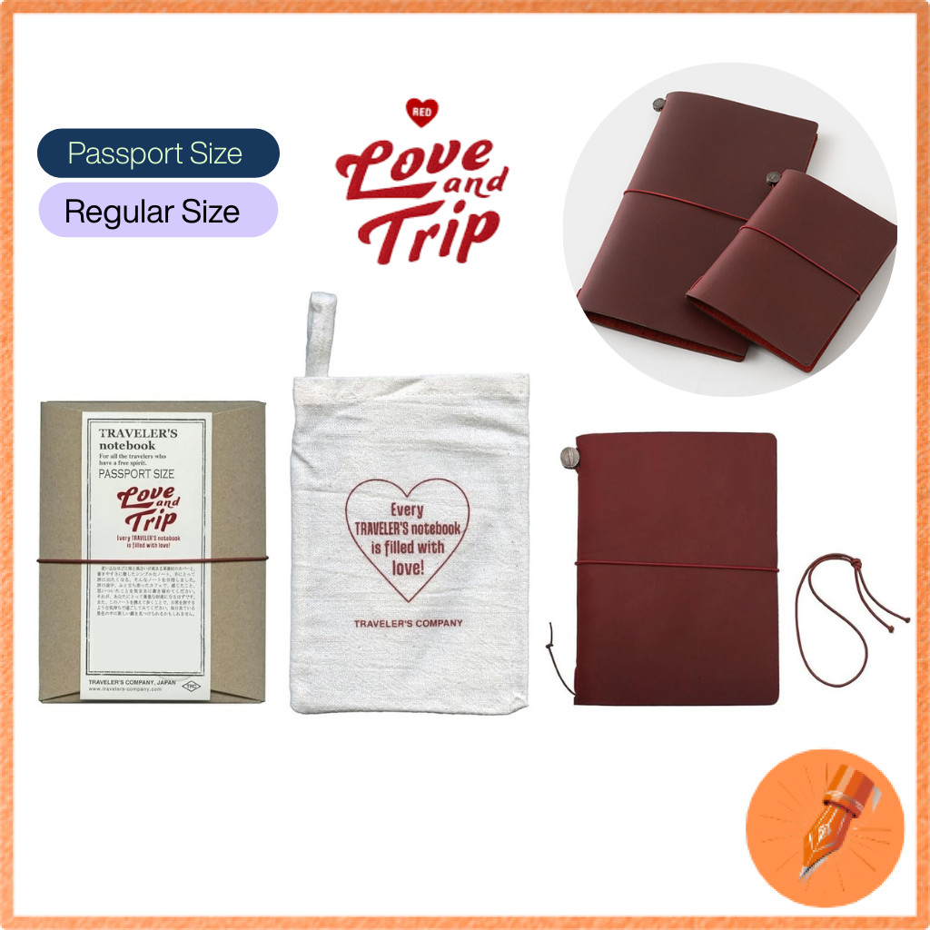LOVE AND TRIP Traveler's Company Travel Notebook Red